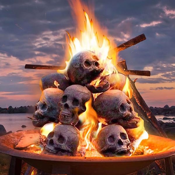 Amazon.com : Imitated Human Skull Ceramic, Reusable Halloween Firepit Skull Fire  Log, Fire Pits Halloween Decor for Home, BBQ, Party, Bonfire, Campfire,  Fireplaces : Patio, Lawn u0026 Garden
