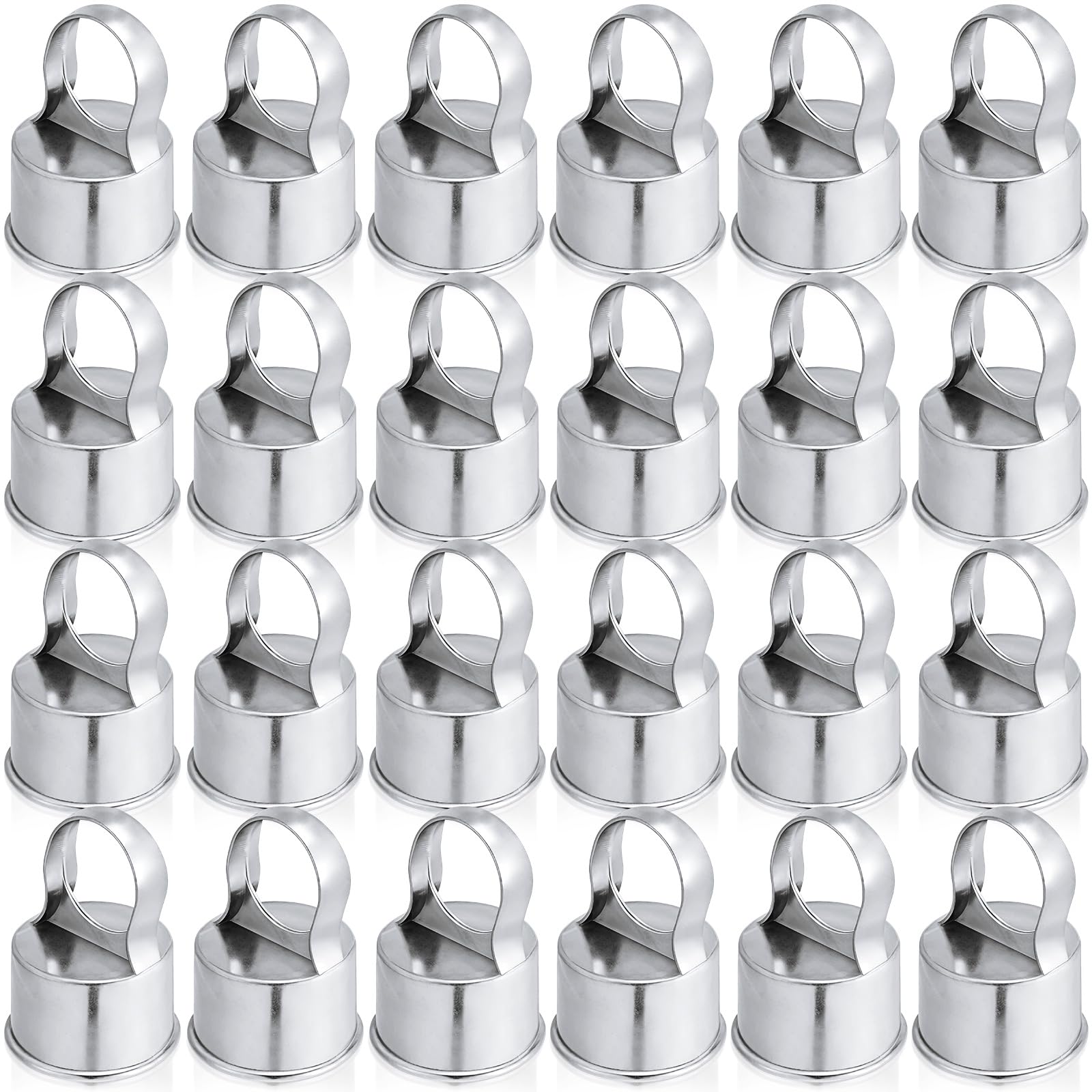 Photo 1 of Therwen Chain Link Fence Ring Cap Aluminum Parts Eye Top Outdoor Rail Fencing Repair Hardware (24 Pcs,2 1/2" (fits 2 3/8" Od) X 1 5/8")