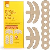 Silicone Scar Sheets for Breast - Including 8 Areola Soft Strips & 4 Anchor Sheets, Medical Grade & Reusable Breast Silicone Scar Tape for Surgical Scars (Yellow)