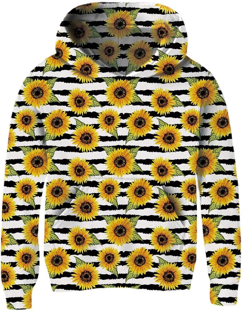 Ahegao Unisex Kids Hoodies Sweaters 3D Printed Casual Hooded Sweatshirts with Big Pockets for 4-14T Boys Girls: Clothing