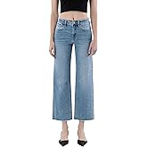 Lovervet by VERVET Women's Clean Cut Raw Hem Ankle Slim Wide Jeans