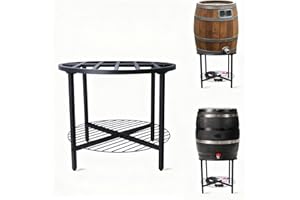 YCHLONLIVE 2-Tier Rain Barrel Stand – Base Only, Outdoor Heavy-Duty Rain Water Collection Barrel Stand with Rust-Proof Design & Ring Shelf, Fits 45/50/55-Gallon Plastic Round Rain Barrels (Black)