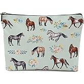 Horse Gifts Makeup Bag Cosmetic Bag Travel Pouch, Animal Lovers Gifts for Horse Lovers Women Girls Daughter Sisters Coworker Best Friend Friendship Graduation Birthday