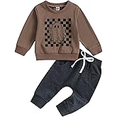 Toddler Baby Boy Halloween Clothes Long Sleeve Letter Sweatshirt Tops Stretch Jogger Pants Infant Fall Winter Outfit