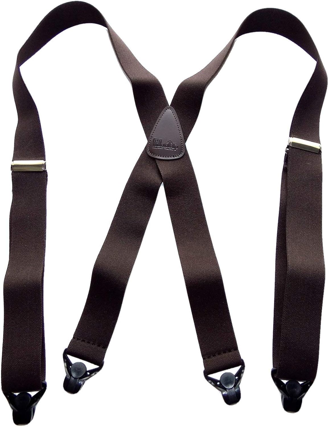 HoldUp Classic Series Dark Brown Xback Suspenders with patented black