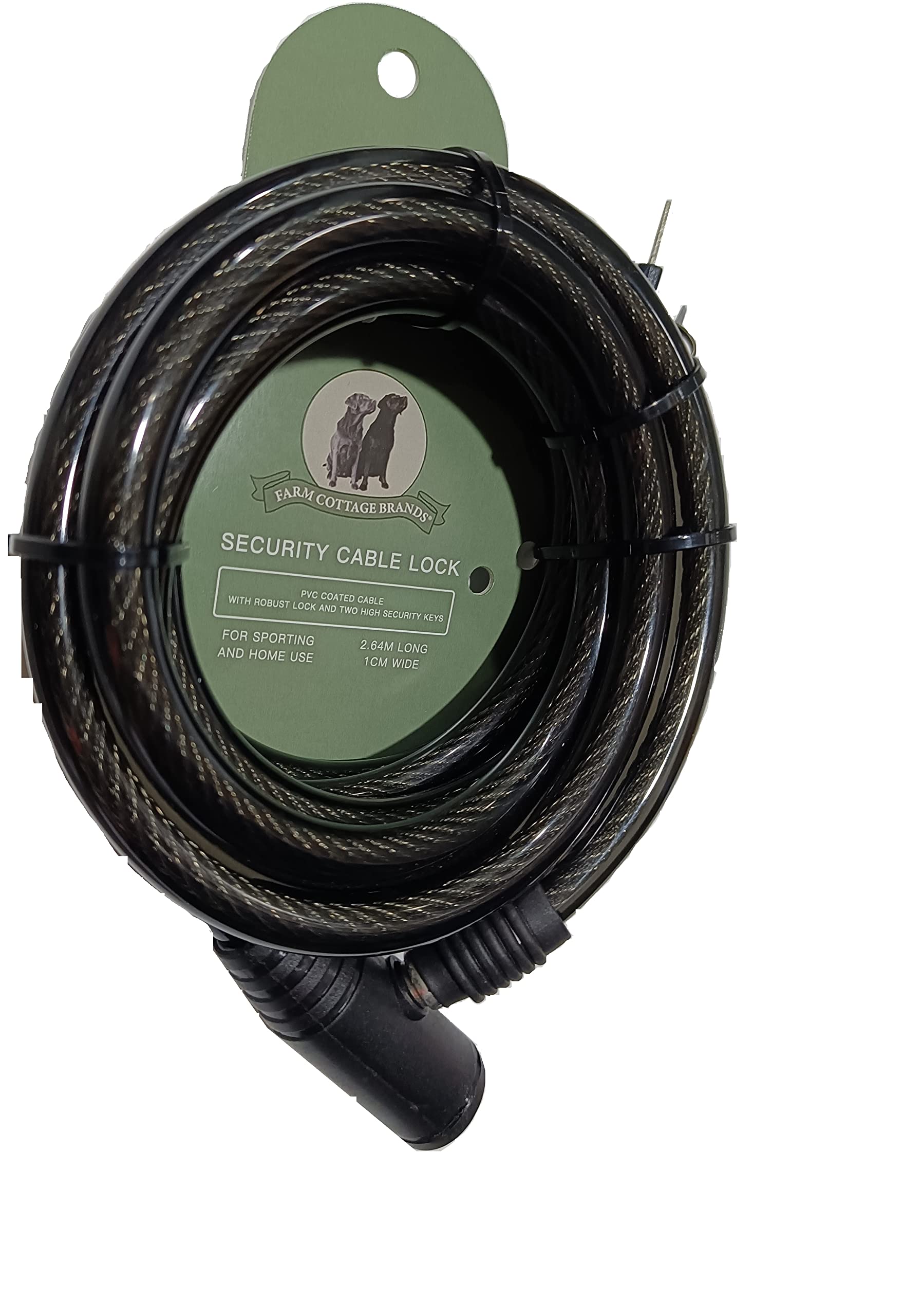 Anti-Theft Plastic Coated Security Cable Lock for Rifle/Shotgun etc. – 2 Keys, 1cm Wide, 2.64m Long. Keep Your Firearm Safe at Home and Away