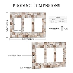 3d Vintage Wood Squares Pattern Triple Rocker