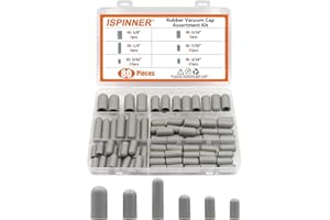 ISPINNER 80pcs Rubber Vacuum Cap, Vacuum Plugs Hose End Caps Assortment Kit for Carburetor, Manifold, Automotive 3/16" 5/32" 7/32" 1/4" 5/16" 3/8" (Gray)