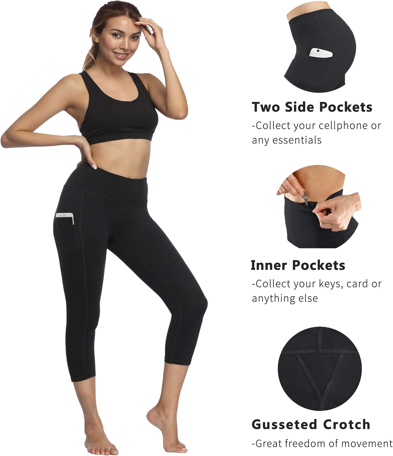 Fengbay Capri Leggings for Women,Yoga Capris with Pockets Yoga Pants Workout Pants for Women: Clothing