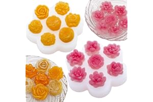 EuTengHao 3D Flower Silicone Molds for Candle Soap, 14 Styles Plant Flower Resin Casting Molds, Wax Scented Candle Soap Silicone Molds for Home Decoration DIY Making (2Pcs, 14Styles)