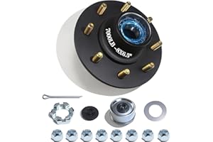 OZISENS 1 Sets 7000lbs Trailer Hub Kits 8 Bolt 6.5,Trailer Axle Kit for 1.25'' to 1.75'' #42 Tapered Spindle,Pre- Lubrication
