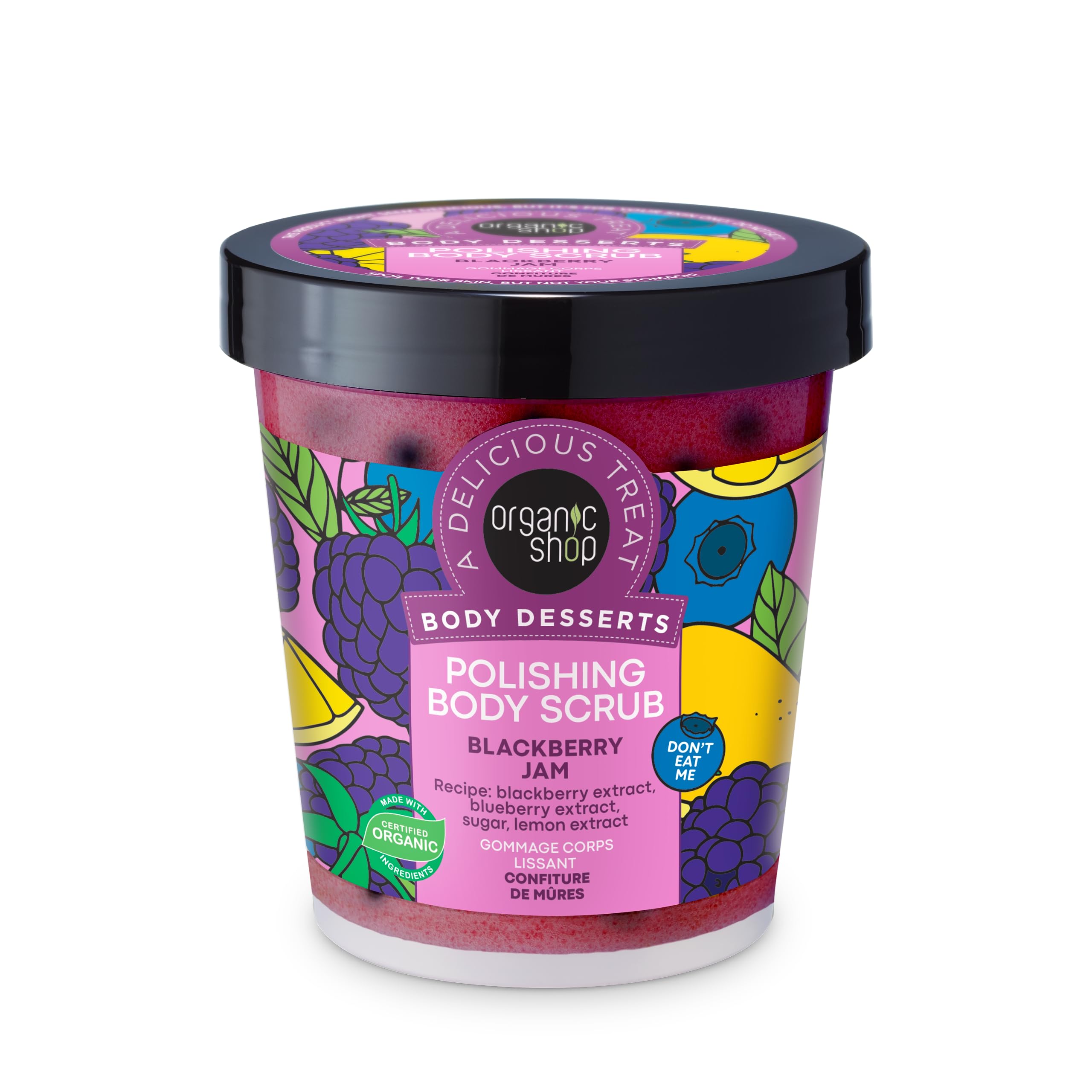 Organic Shop Body Desserts Polishing Body Scrub Blackberry Jam, 450 ml