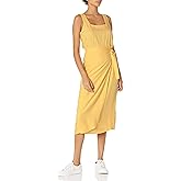 Amazon Brand - Goodthreads Women's Faux Wrap Fluid Twill Dress