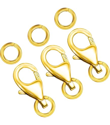 Solid 14k Yellow Gold Lobster Claw Clasp - Spring Ring Closure For Jewelry Making