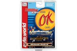 AW AUTO WORLD Auto World Thunderjet OK Used Cars 1970 Chevrolet Chevelle SS (Gold) HO Scale Slot Car
