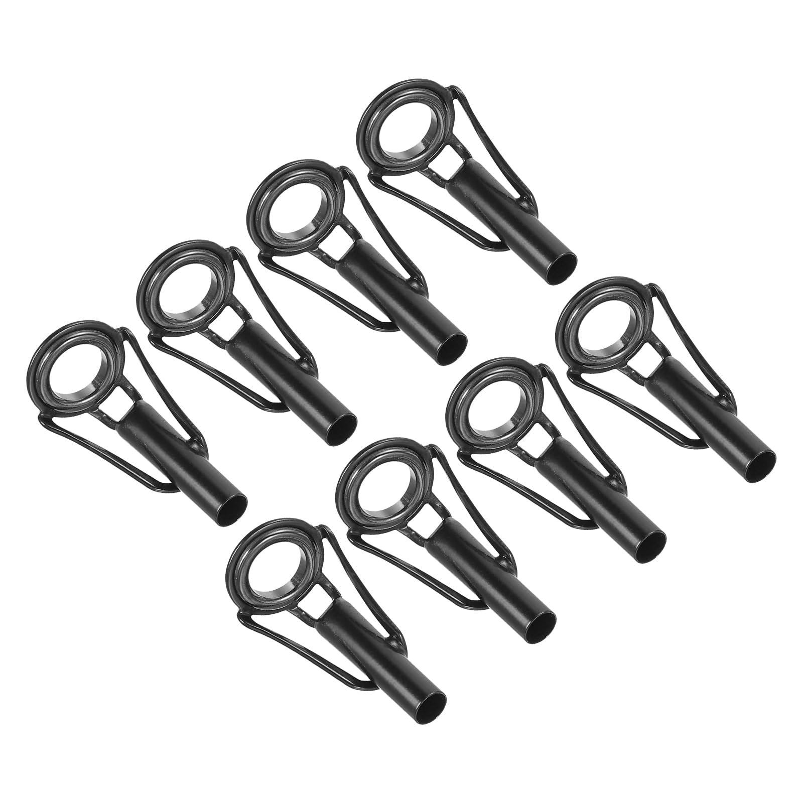 PATIKIL 4.0mm Fishing Rod Tip Repair Kit, 8pcs Stainless Steel Pole Ring Guide Replacement for Saltwater Freshwater Fishing, Black