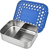 LunchBots Medium Trio II Snack Container - Divided Stainless Steel Food Container - Three Sections for Snacks On the Go - Eco
