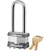 Master Lock 1 3/4in. Steel Keyed Different Padlock with 2 1/2in. Shackle, Model Number 1DLJ