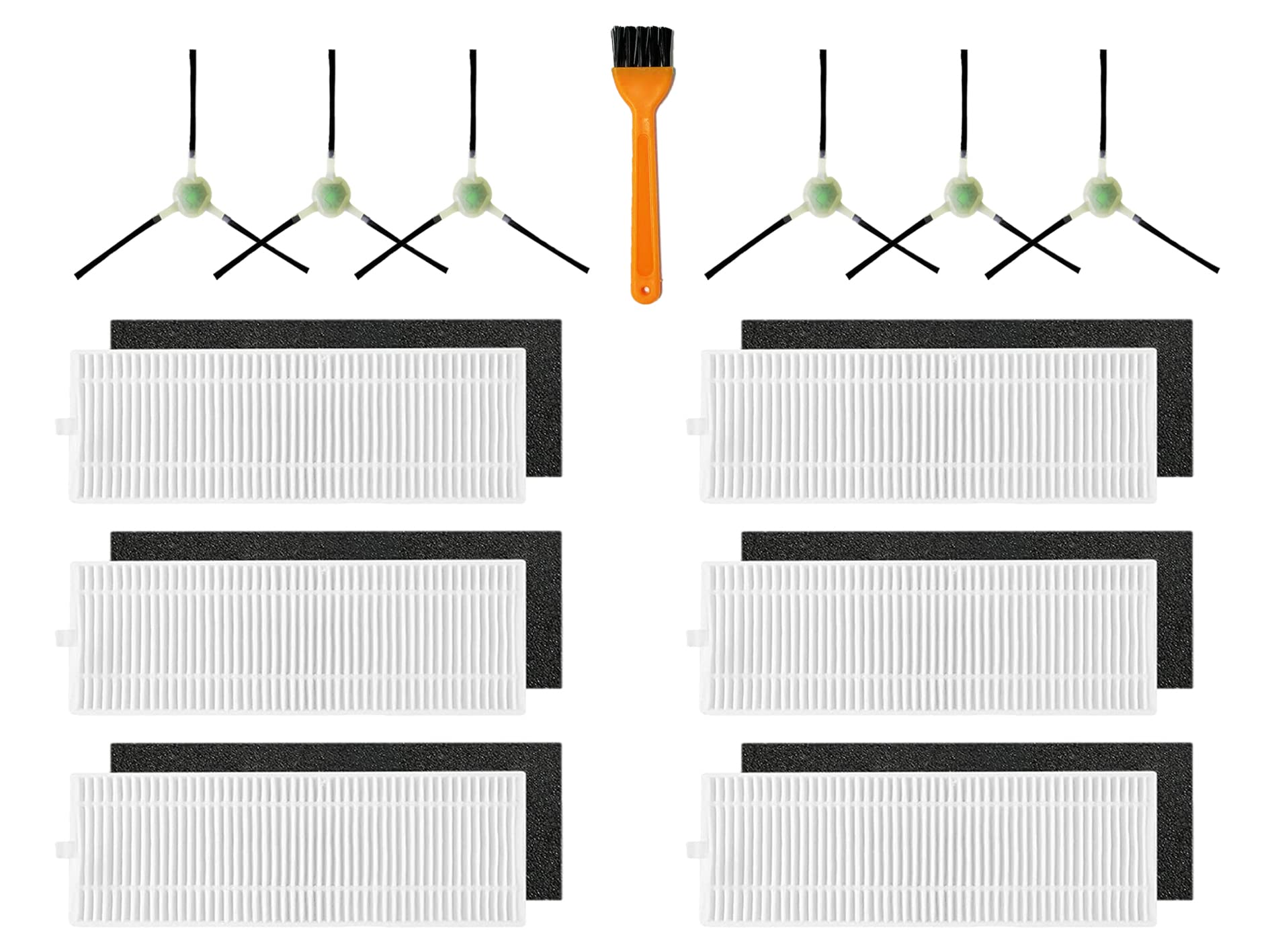 12-Pack Replacement Parts Accessories Compatible with Lefant M201 T800 U180 T700 M520 M571 OKP K7 K8 L3 MOOSOO MT501 MT710 MT720 M501-b Vacuum Cleaner, HEPA Filters Side Brushes Not For M210 M213