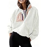 AMEBELLE Women’s Lightweight Fleece Pullover Jacket Cropped Fall Winter Fuzzy Sherpa Jacket Sweatshirt Coat with Pockets