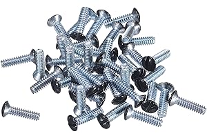 uxcell 50Pcs Wall Plate Screws, 9/16" Long 6-32 Thread Outlet Screws Black Oval Head Milled Slot Panel Switch Plate Screws fo