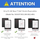 MMK Kindle Paperwhite Case 7/6.8 Premium PU Leather Smart Cover Pink view 2