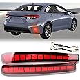 GEEGEETOP Full LED Rear Reflector Lights, 2 Pcs Rear Reflector Trim Lamp Kit for Toyota Corolla 2020-2025 Models,Sequential Turn Signal Light & Daytime Running Light & Brake Lights Plug and play