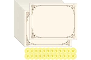 DUGUTUL DUTUTUL Elite Certificate Paper Set - 48 Sheets with Gold Seal Stickers, Perfect for Recognizing Excellence in Academics and Business