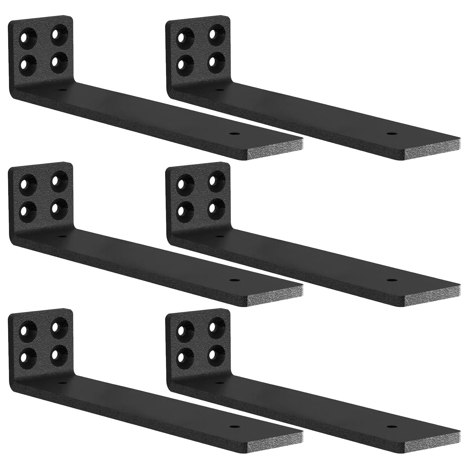 Photo 1 of MLOQI 6 Pack Heavy Duty Shelf Brackets, L Brackets for Wood Shelves, Metal Shelf Brackets 5mm Thick Floating Shelf Bracket Up to 50KG Capacity (10Inch)