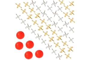 Biubee 5 Sets Retro Metal Jacks and Ball Game- 50 Pcs Gold and Silver Toned Jacks with 5 Red Rubber Bouncy Balls, Classic Game of Jacks for Party Favor, Game Prizes, Kids and Adult of All Ages