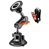 chubbycable ChubbyGrip Pro Dash Mount Vacuum Magnetic Phone Holders for Your Car 360° Rotation Suction Cup Phone Mount for Windshield, Magnetic, Orange