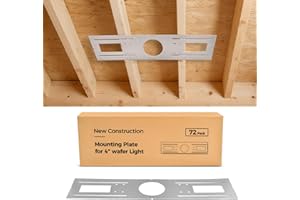 Comiled 72-Pack New Construction Mounting Plate for 4 Inch LED Wafer Recessed Lights, 26 Inch Galvanized Steel Rough-in Bracket with Measurement Scale