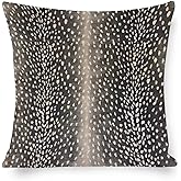 POMOTER Antelope Pillow Covers, Square Fawn Animal Black Gray Beige Antelope Print Modern Accent Linen Throw Pillow Covers Cu