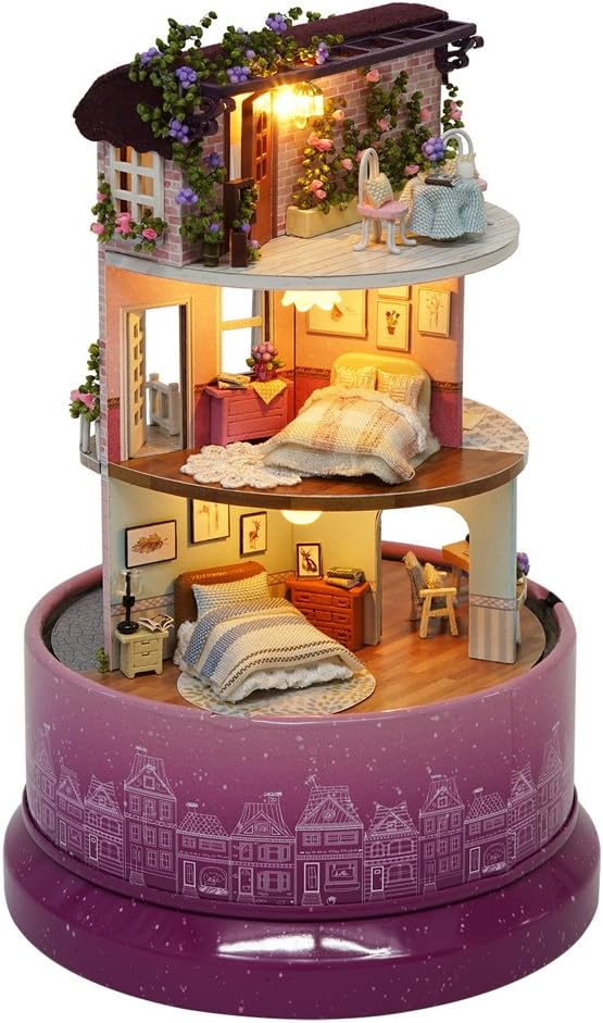 MAGQOO DIY Book Nook Kit DIY Dollhouse Booknook Kit Bookshelf Insert Decor Alley Booknook Miniature Kit Bookends Model Build-Creativity Kit 3D Wooden Puzzle (Sakura Town)