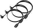 Cable Matters 3-Pack 90 Degree Right Angle SATA III 6.0 Gbps SATA Cable (SATA 3 Cable) Black - 18 Inches