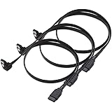 Cable Matters 3-Pack 90 Degree Right Angle SATA III 6.0 Gbps SATA Cable (SATA 3 Cable) Black - 18 Inches