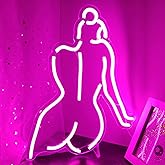 Lady Back LED Neon Sign Wall Decor Sign 16’’x12’’ Room Decor Pink Neon Lights for Bedroom Bar Man Cave Room Pub Store Club Garage Party Wall Art Decoration Lights