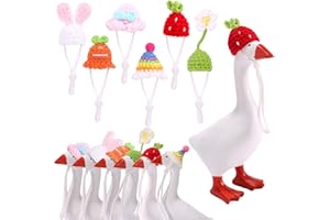 6pcs Porch Goose Outfits Hats, Knitted Headwear Assorted Colors Desk Goose Clothes for Geese Statue Key Holder Decoration