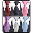 Adulove Men's Necktie Classic Silk Tie Woven Jacquard Neck Ties 6 PCS