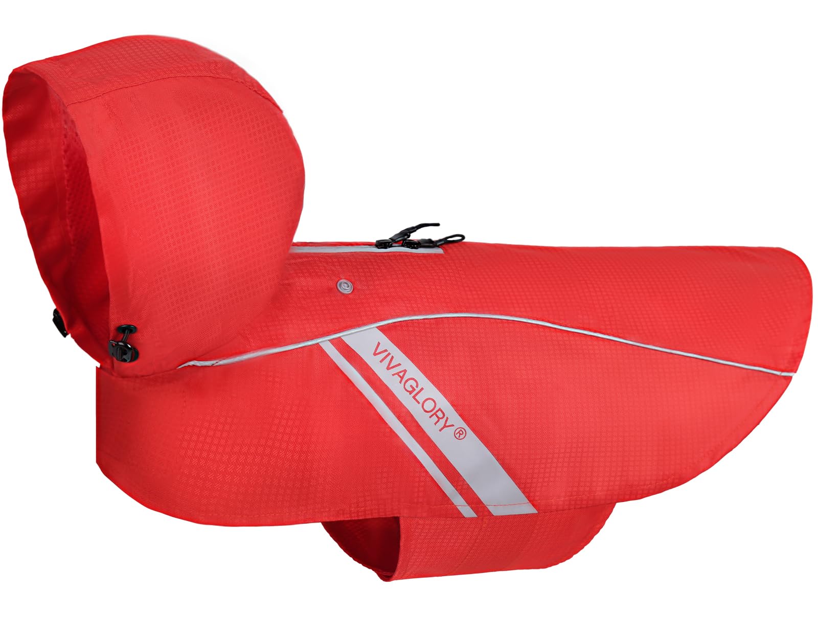 VIVAGLORY Wetoff Dog Raincoat, Rain Coat for Dog All Seasons Adventure, Raincoat with Harness Hole & Hood, Reflective Lightweight Waterproof for Doggy & Puppy, XS, Red