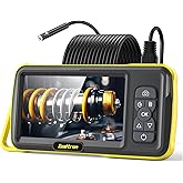 Dual Lens Borescope with 5" IPS Screen, Endoscope Camera with Lights 16.5FT Semi-Rigid Cable, 1080P Inspection Camera, Supports Memory Cards with Photo and Video Capabilities