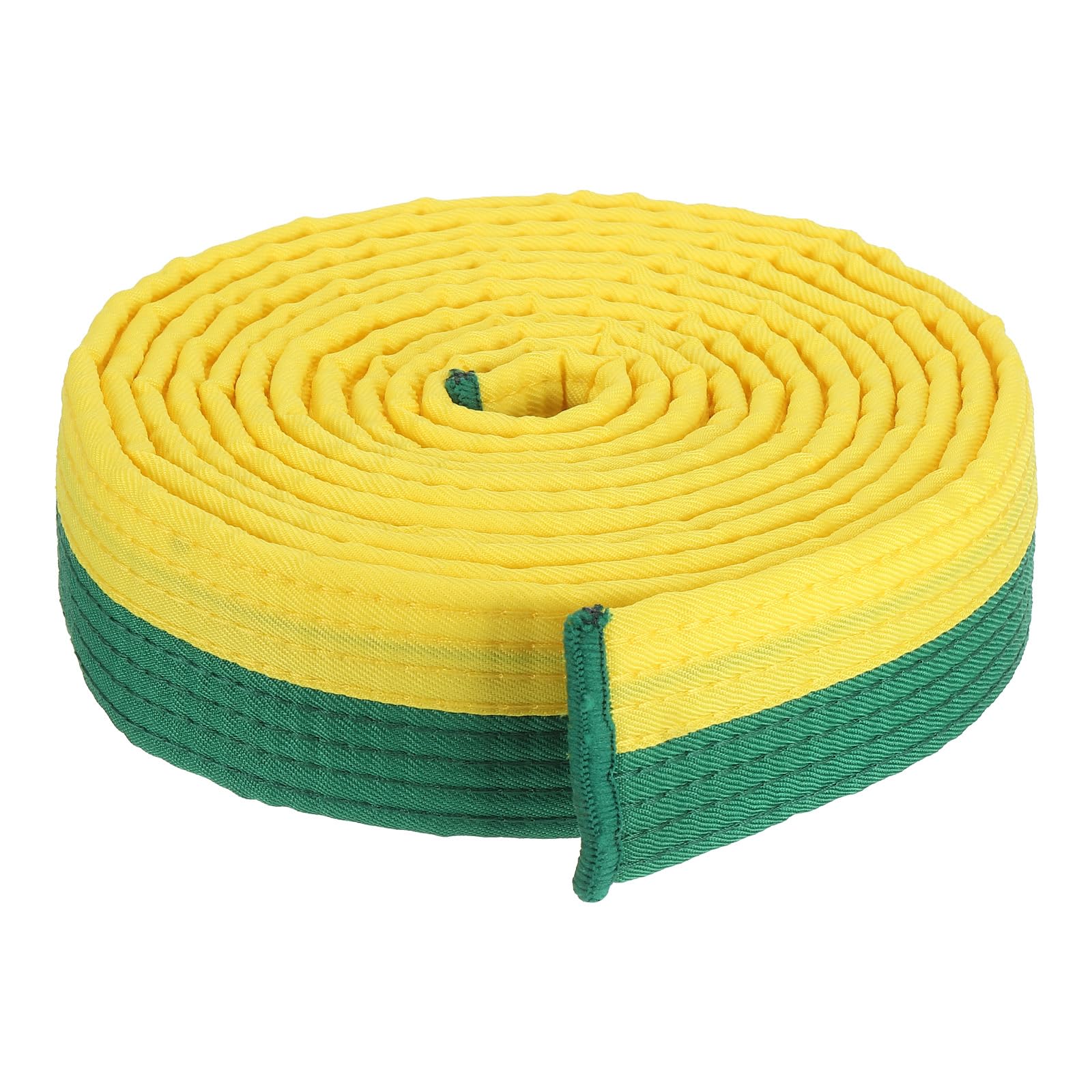 PATIKIL Taekwondo Colored Ranking Belt 1.5" x10.5Ft 3.2m, Cotton Martial Arts Judo Karate Belt for Coach Teaching Practice, Yellow&Green