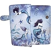 Shag Wear Ocean Mermaids Large Wallet for Women and Teen Girls Vegan Faux Leather Textured Blue 7"