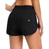 Blouty Women's Swim Board Shorts with Pockets High Waisted Tummy Control Swimsuit Bathing Shorts for Women with Liner