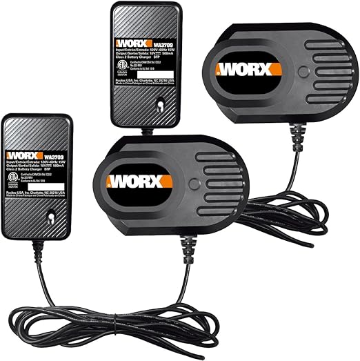 WORX (2 Pack WA3709 Battery Charger for 18V NiCd Battery WA3127 for