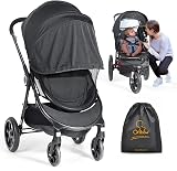 Orzbow Universal Mosquito Net for Pram Breathable Sun Shade UPF 50+ Black