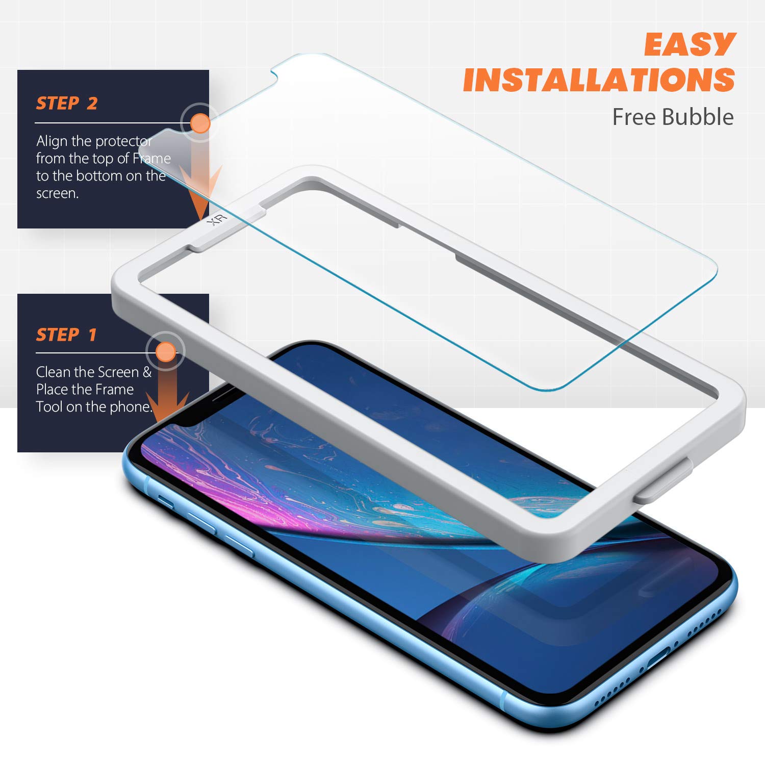 Mua Luckymore Compatible with iPhone XR Screen Protector, iPhone 11 Screen Protector, Tempered