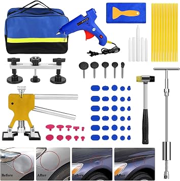 Amazon Com Esevalia Paintless Dent Repair Kit Professional Car Dent Remover Tools Car Dent Puller Kit For Diy Auto Dent Removal Minor Dents Door Dings And Hail Damage Automotive