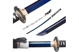 CANGDT Traditional Hand-Forged Real Katana,1060 High Carbon Steel Sharp Full Tang Samurai Sword Clay Tempered, Suitable for D