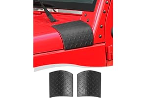 Hoolcar Cowl Body Armor Outer Corner Guards Hood Guard Cover Compatible with Jeep Wrangler JK JKU 2007-2017, Black